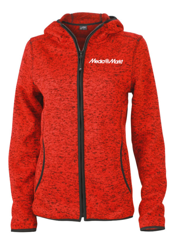 Damen Knitted Fleece Hoodie Rot